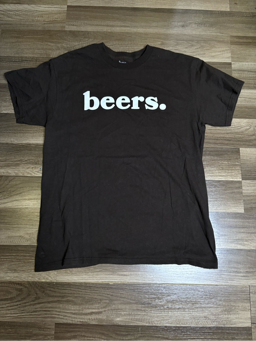beers Graphic Print Black Men's M Cotton Knit T-Shirt